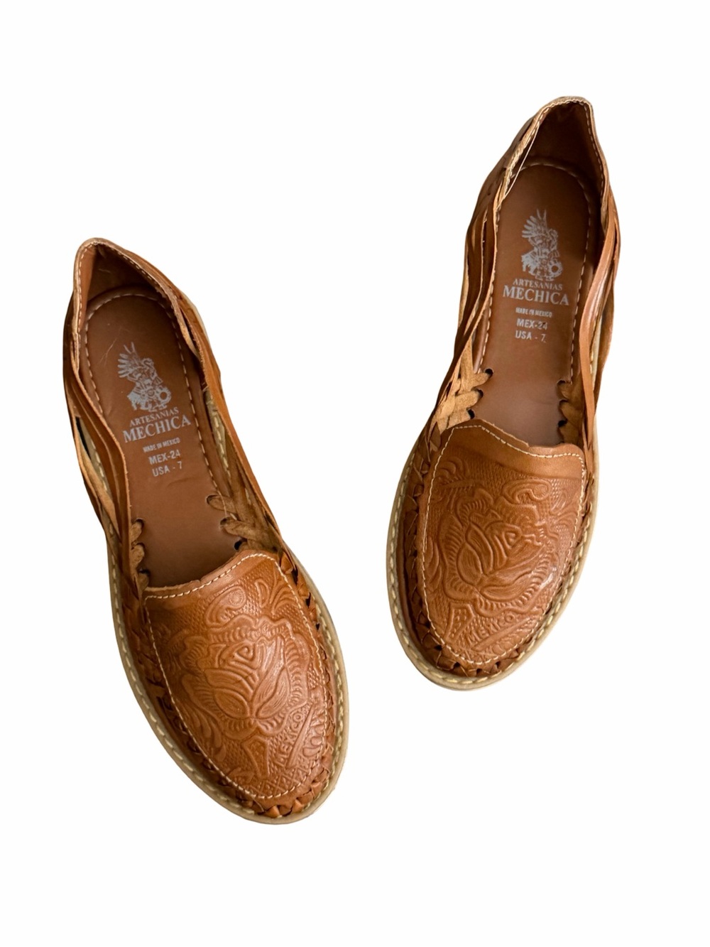 ARTESANIAS MECHICA Huarache Loafers Mexican Boho Slip-Ons Moccasins Shoes Flats - Picture 7 of 11